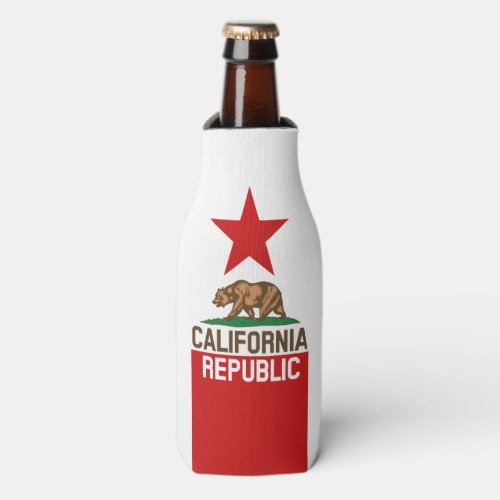 Dynamic California State Flag Graphic on a Bottle Cooler