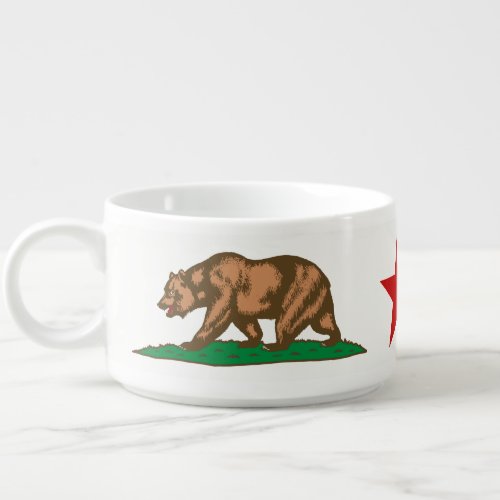 Dynamic California State Flag Graphic on a Bowl