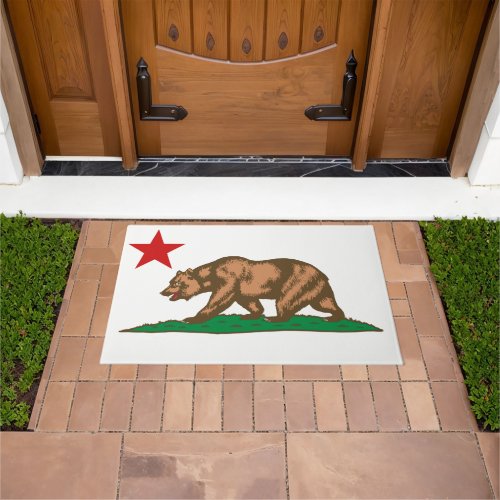 Dynamic California State Flag Graphic on a Doormat