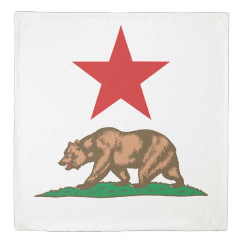 Dynamic California State Flag Graphic on a Duvet Cover