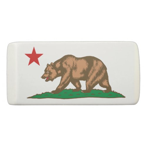 Dynamic California State Flag Graphic on a Eraser