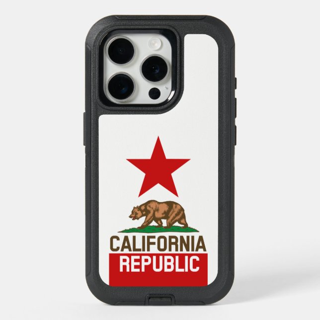 Dynamic California State Flag Graphic on a iPhone 15 Pro Case (Back)