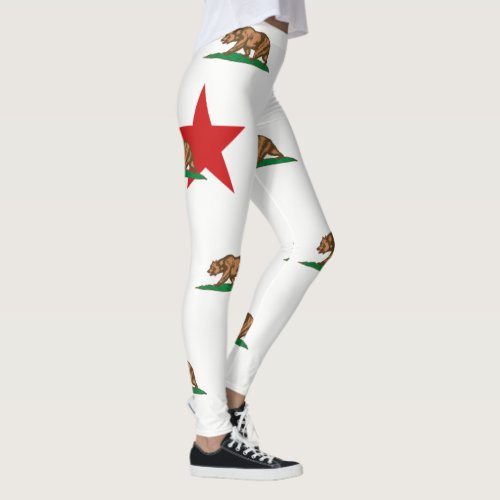 Dynamic California State Flag Graphic on a Leggings