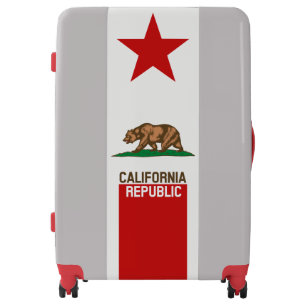 Dynamic California State Flag Graphic on a Luggage