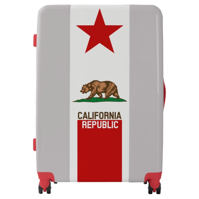 Dynamic California State Flag Graphic on a Luggage (Front)