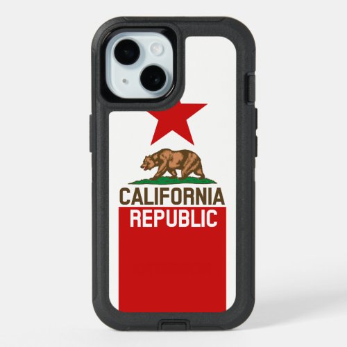 Dynamic California State Flag Graphic on a iPhone 15 Case