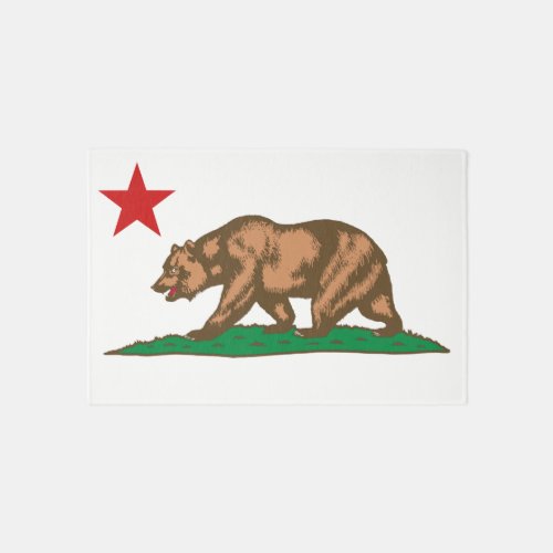 Dynamic California State Flag Graphic on a Outdoor Rug