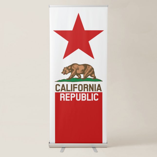 Dynamic California State Flag Graphic on a Retractable Banner (Front)