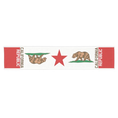 Dynamic California State Flag Graphic on a Short Table Runner