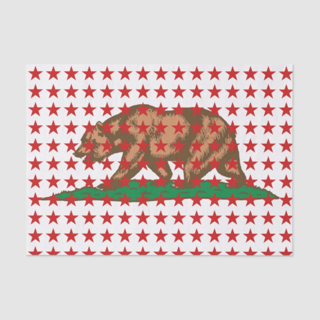 Dynamic California State Flag Graphic on a Tissue Paper (Front)