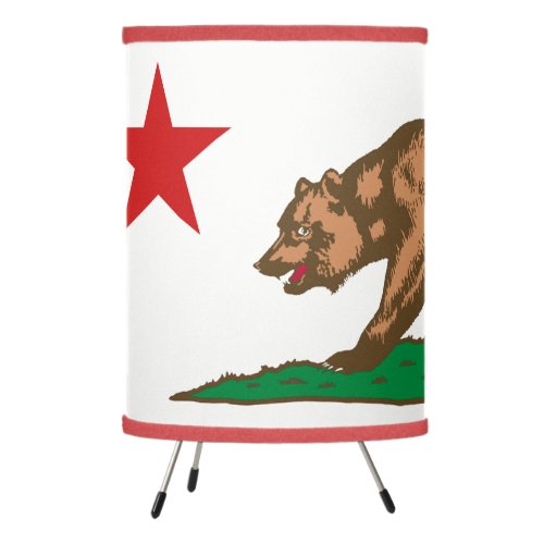 Dynamic California State Flag Graphic on a Tripod Lamp