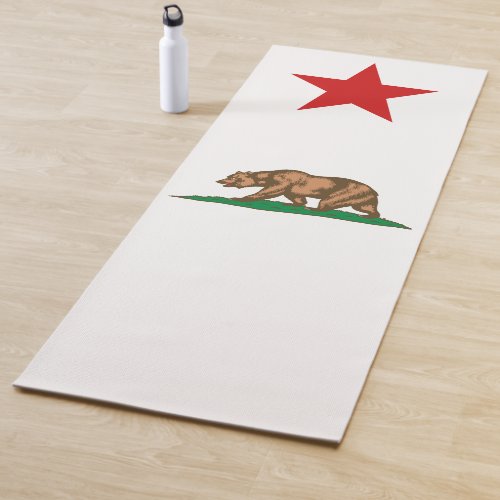 Dynamic California State Flag Graphic on a Yoga Mat