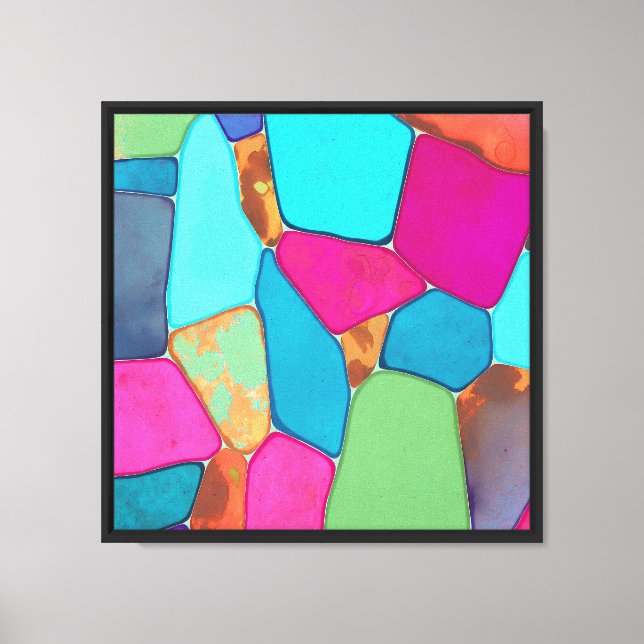 Dynamic Chemical Stains Abstract Full Color Canvas Print (Front)