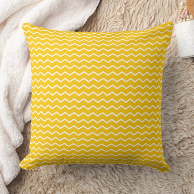 Dynamic Chevron Waves Pattern Throw Pillow (Blanket)