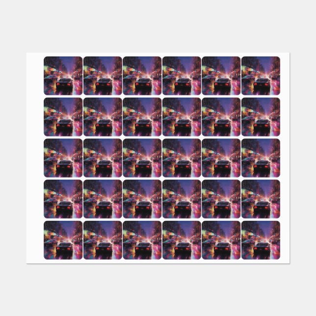 Dynamic Cityscape Racing  Labels (Sheet)