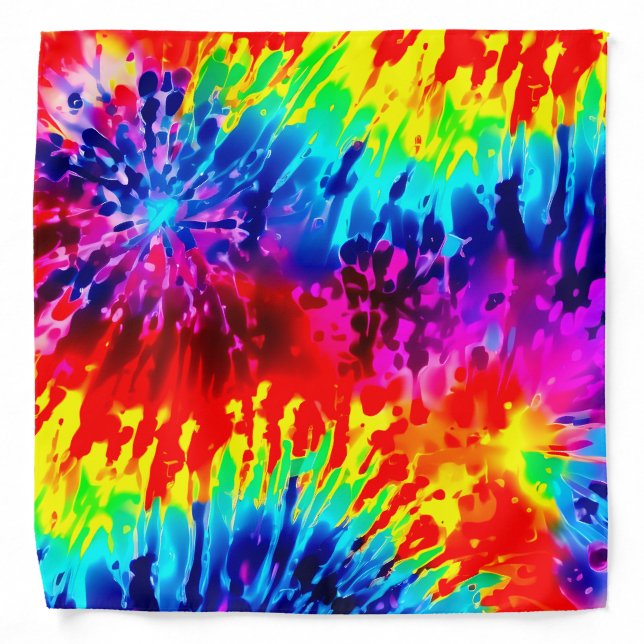 DYNAMIC COLOR DESIGN TIE-DYE  BANDANA (Front)