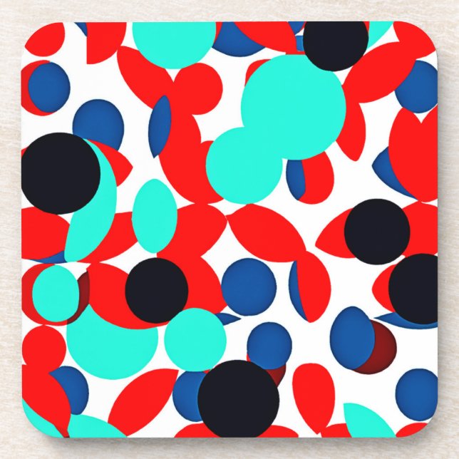 Dynamic Color Play Style Pattern Beverage Coaster (Front)