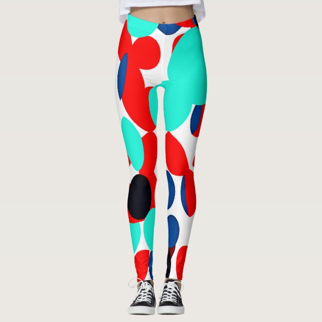 Dynamic Color Play Style Pattern Leggings (Front)