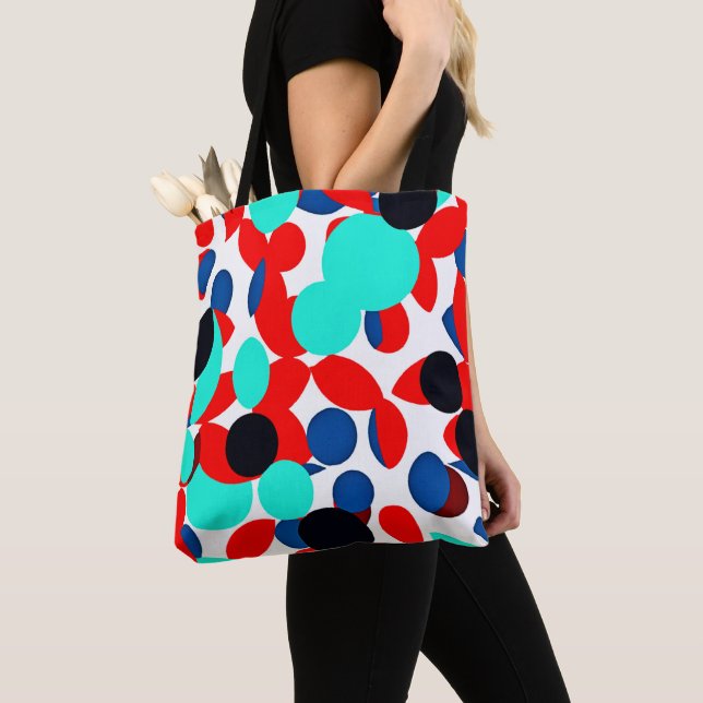 Dynamic Color Play Style Pattern Tote Bag (Close Up)