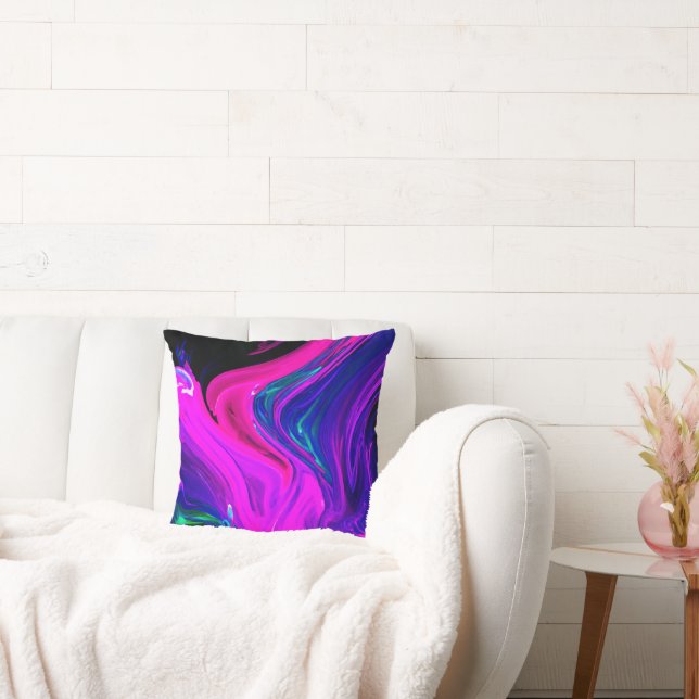 Dynamic Color Play Style Throw Pillow (Couch)