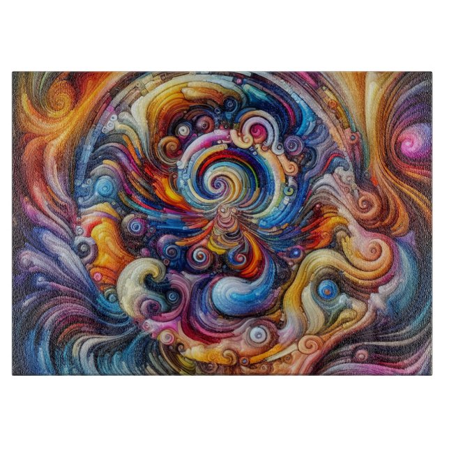 Dynamic Color Vortex Cutting Board (Front)