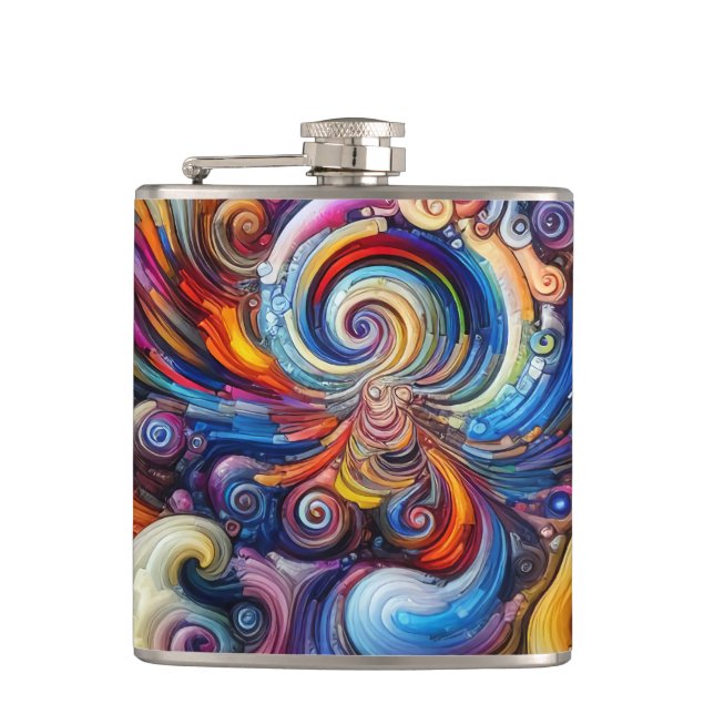 Dynamic Color Vortex Flask (Front)