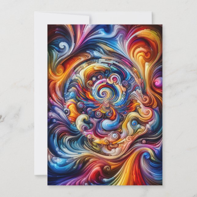 Dynamic Color Vortex Invitation (Front)