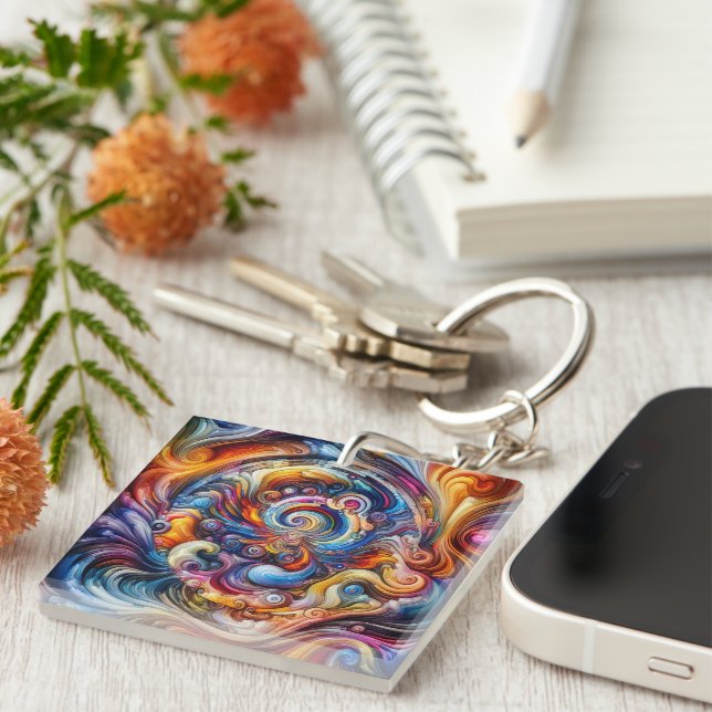 Dynamic Color Vortex Keychain (Front Right)
