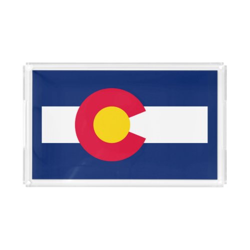 Dynamic Colorado State Flag Graphic on a Acrylic Tray