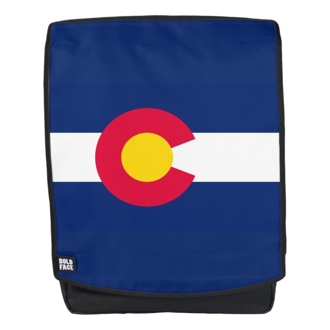 Dynamic Colorado State Flag Graphic on a Backpack (Front)