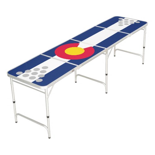 Dynamic Colorado State Flag Graphic on a Beer Pong Table