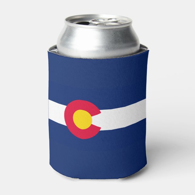 Dynamic Colorado State Flag Graphic on a Can Cooler (Can Front)