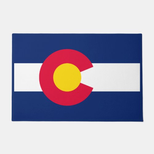Dynamic Colorado State Flag Graphic on a Doormat