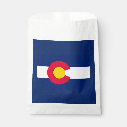 Dynamic Colorado State Flag Graphic on a Favor Bag