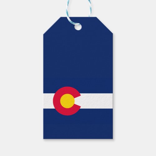 Dynamic Colorado State Flag Graphic on a Gift Tags