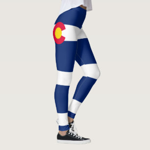 Dynamic Colorado State Flag Graphic on a Leggings