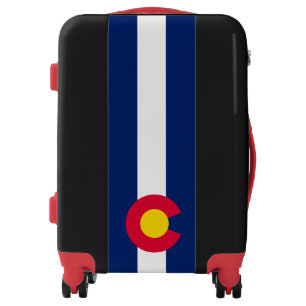 Dynamic Colorado State Flag Graphic on a Luggage