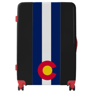 Dynamic Colorado State Flag Graphic on a Luggage
