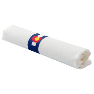 Dynamic Colorado State Flag Graphic on a Napkin Bands