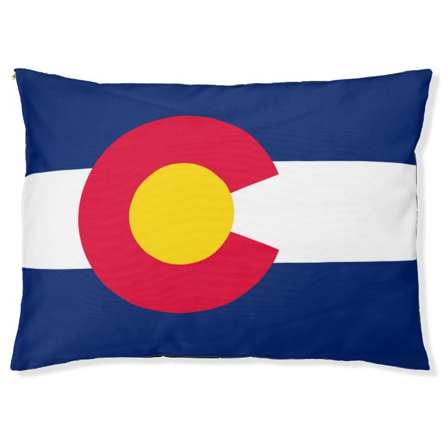 Dynamic Colorado State Flag Graphic on a Pet Bed (Front)
