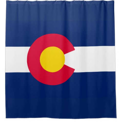 Dynamic Colorado State Flag Graphic on a Shower Curtain