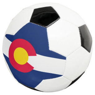 Dynamic Colorado State Flag Graphic on a Soccer Ball