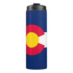 Dynamic Colorado State Flag Graphic on a Thermal Tumbler