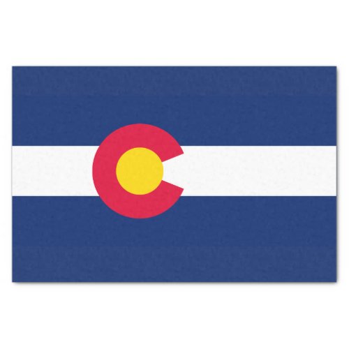 Dynamic Colorado State Flag Graphic on a Tissue Paper