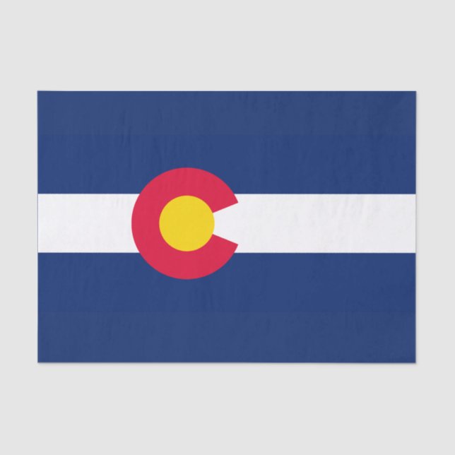 Dynamic Colorado State Flag Graphic on a Tissue Paper (Front)