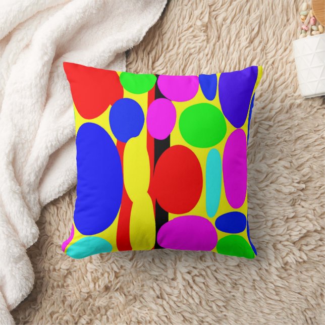 Dynamic Colorful Design Throw Pillow (Blanket)