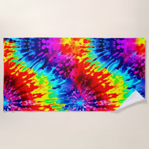 DYNAMIC COLORFUL DESIGN TIE-DYE BEACH TOWEL