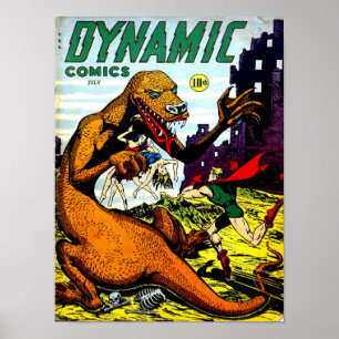 DYNAMIC COMICS Cool Vintage Comic Book Cover Art Poster
