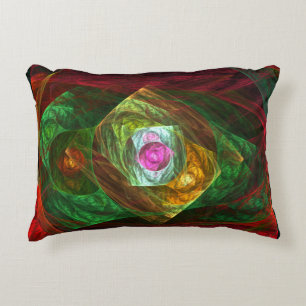 Dynamic Connections Luminous Abstract Fractal Art Accent Pillow