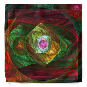 Dynamic Connections Luminous Abstract Fractal Art Bandana
